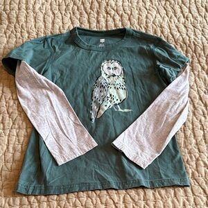 Tea Collection Forest Green Owl Long Sleeve Tee